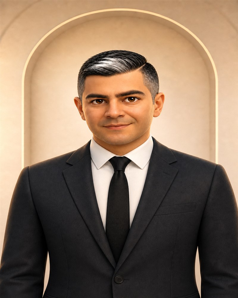 Illustrated portrait of Aaron Habibi, Sales Representative at International Realty Firm Inc.