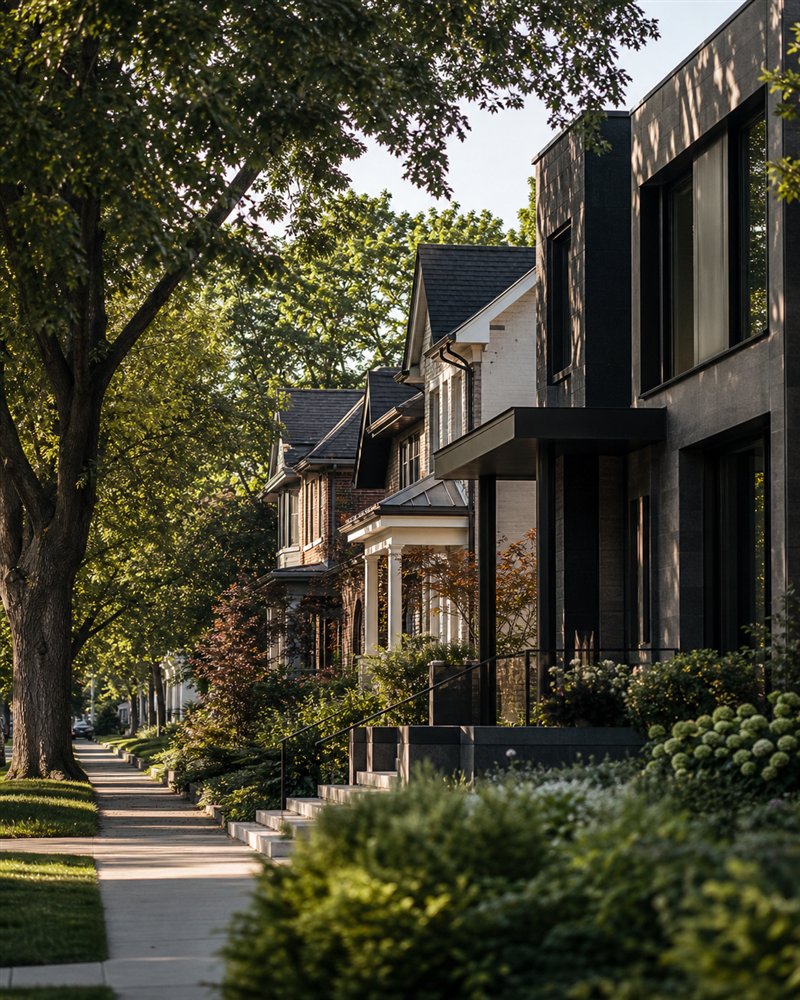 Contemporary and traditional homes in North Toronto